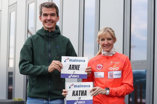 Rennen auf Frankfurter Messegelände mit Arne Gabius und Katharina Steinruck