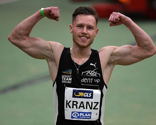 Der „krasse“ Kevin - mit neuer Bestzeit den deutschen 60-Meter-Hallenrekord eingestellt. Georg Fleischhauer Vizemeister über die 60-Meter-Hürden