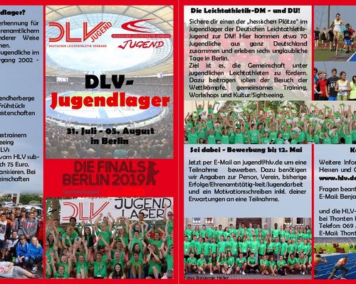 DLV-Jugendlager zur DM in Berlin - Noch Plätze frei!!!