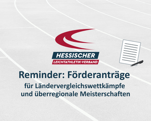 Reminder: Förderanträge für Ländervergleichswettkämpfe und überregionale Meisterschaften