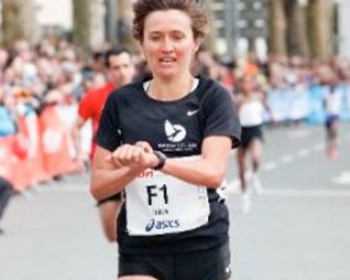 Irina Mikitenko bereit für den London-Marathon