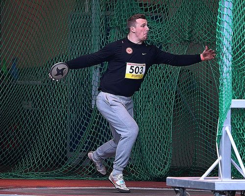 Eintrachtler Marius Karges bei den Werfertagen in Halle bestens aufgelegt