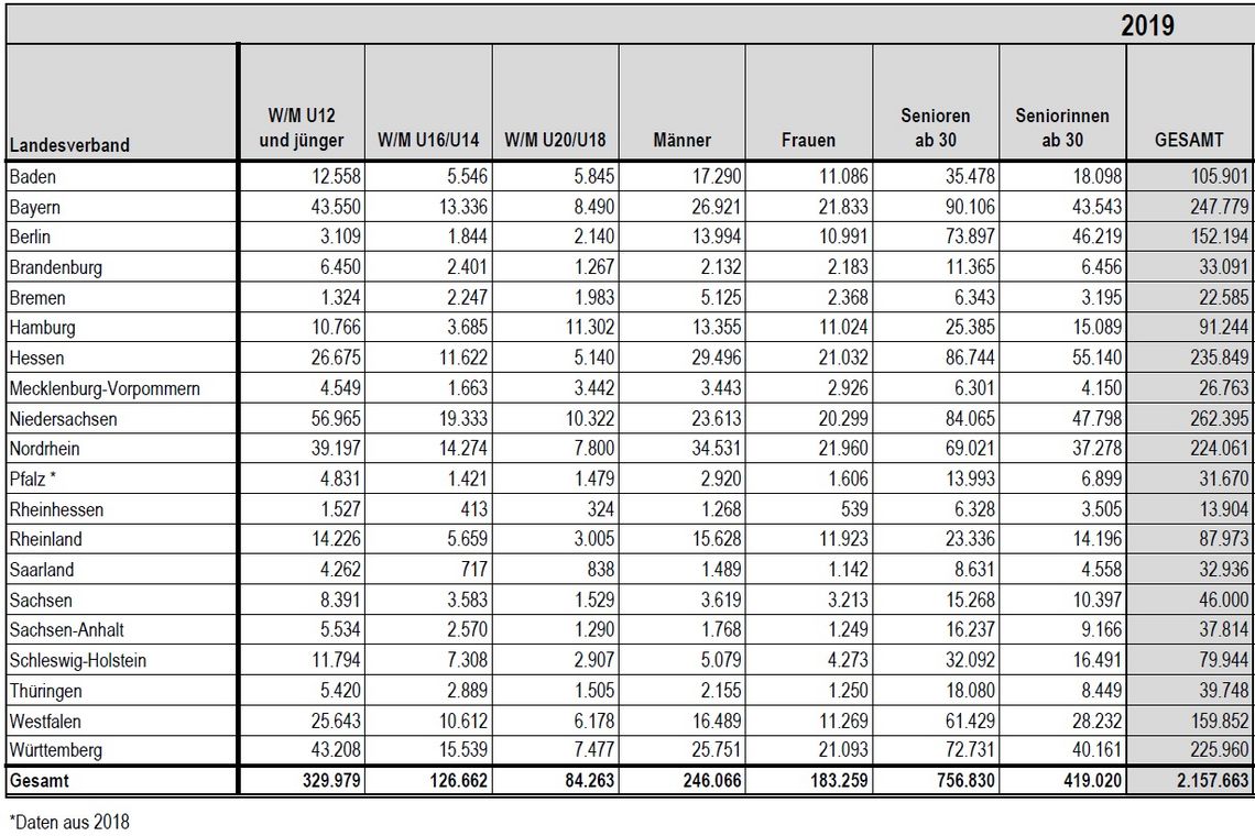 Laufstatistik 2019
