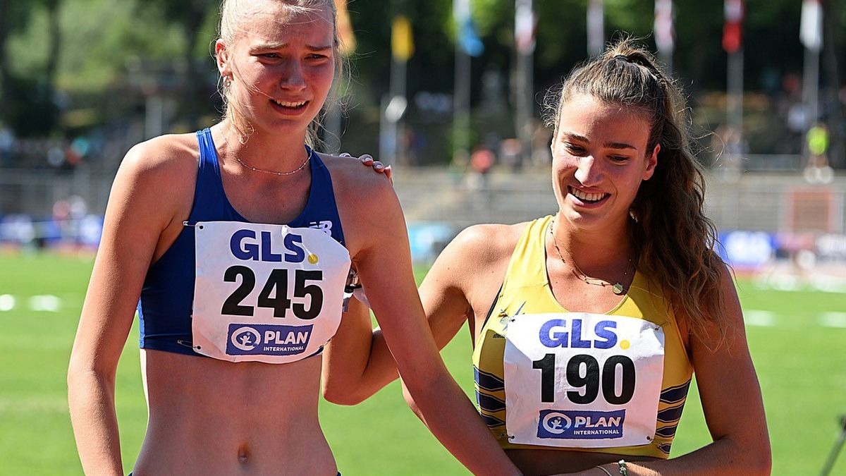 Sophia Volkmer (TV Wetzlar/li) und Lara Tortell (Athletics Team Karben), 800 m