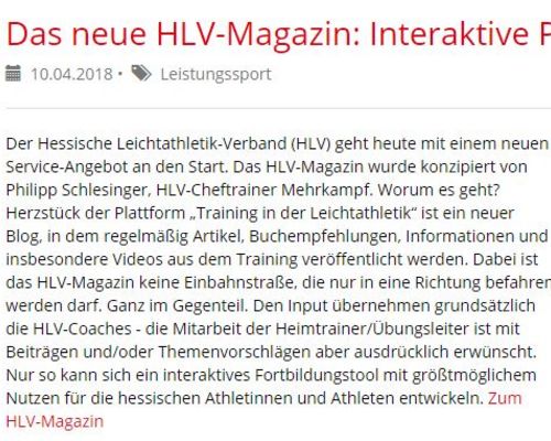 Das neue HLV-Magazin: Interaktive Plattform für Trainer